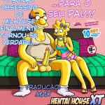 Milhouse Gozando na boca da Lisa Simpsons