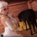 Elsa dando para o Cavalo- Frozen