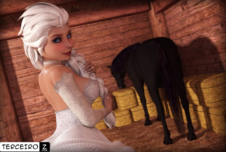 Elsa dando para o Cavalo- Frozen